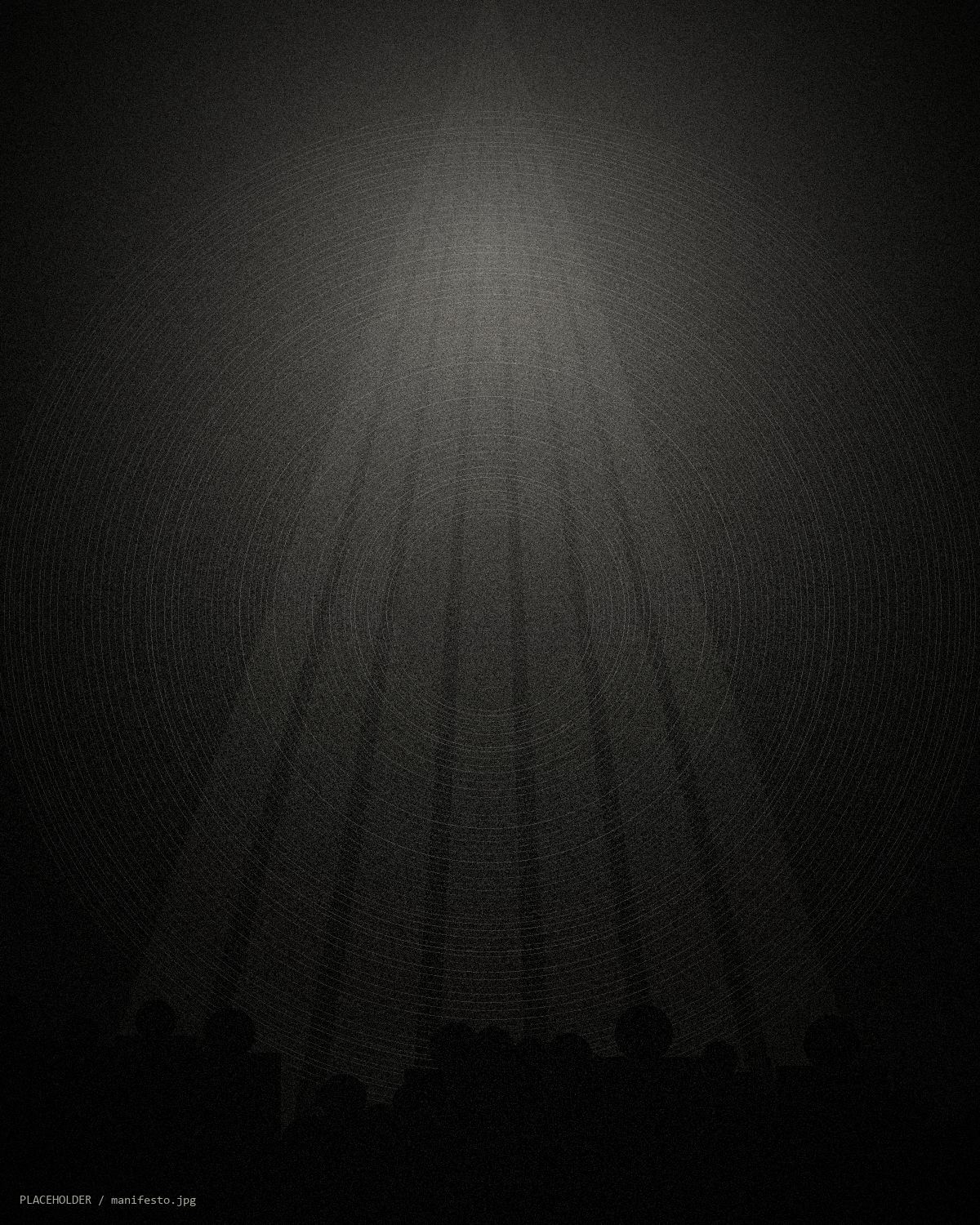 Placeholder: a record under stage light with a crowd in silhouette